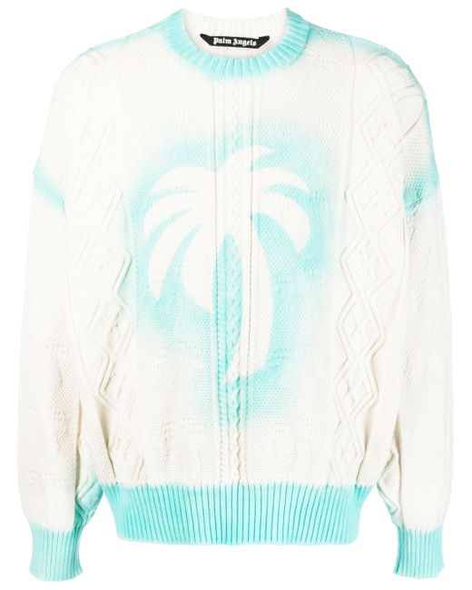 Palm Angels logo-print knitted sweatshirt