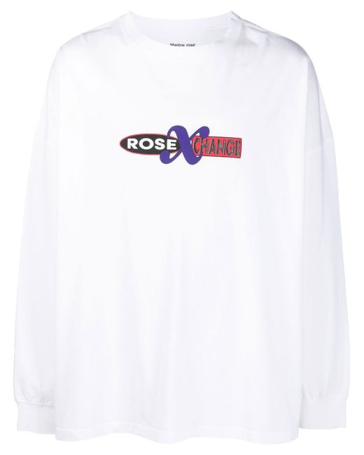 Martine Rose logo-print long-sleeve cotton T-shirt