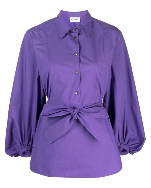 P.A.R.O.S.H. belted wide-sleeved blouse