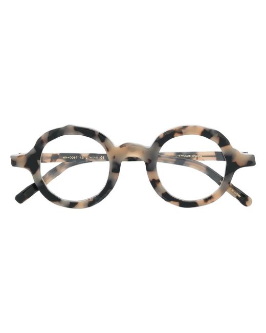 Masahiromaruyama tortoiseshell-effect round glasses