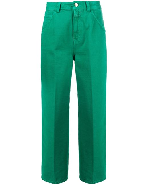 Closed straight-leg cropped trousers