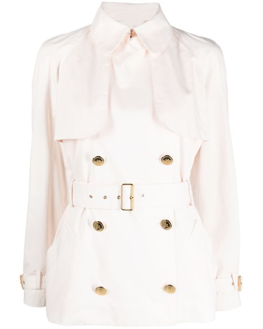 Elisabetta Franchi double-breasted belted short trench