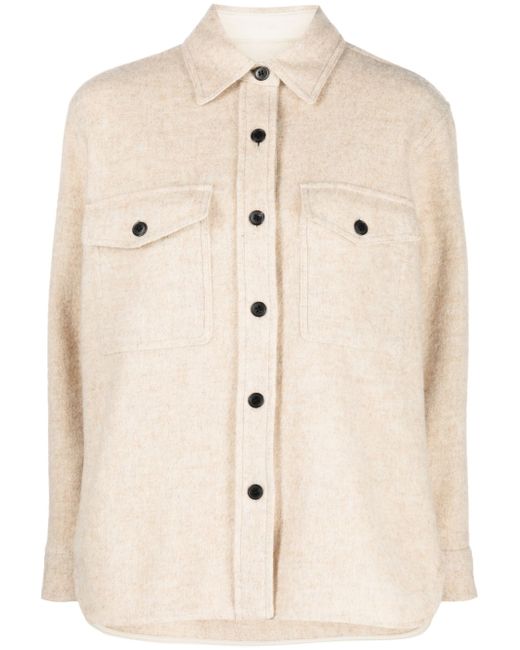 marant étoile button-up flannel shirt jacket