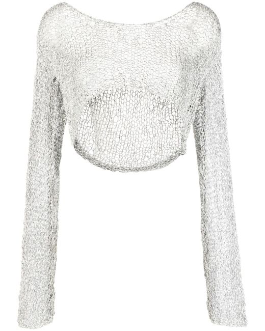 Voz cropped loose-knit jumper