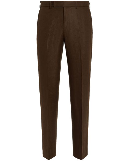 Z Zegna tailored linen trousers