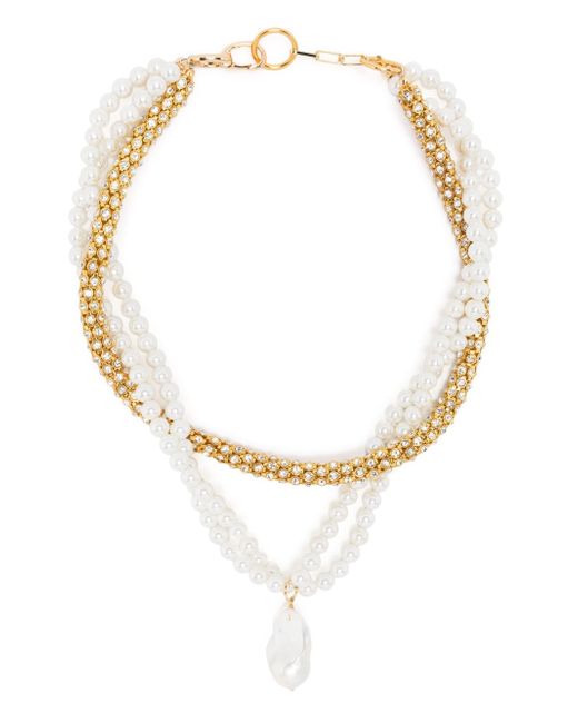 Atu Body Couture crystal-embellished pearl necklace