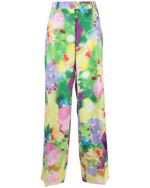 Stine Goya Faded Floral-print tailored trousers