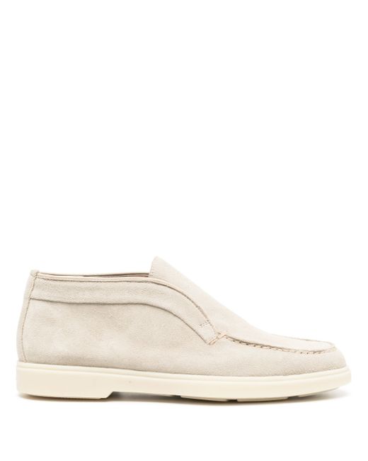 Santoni suede ankle loafers