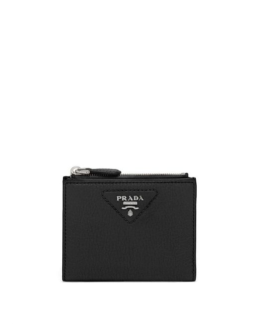 Prada small triangle-logo leather wallet