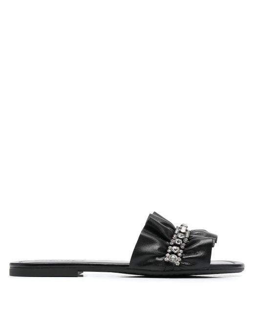 See by Chloé rhinestone-embellished leather slides