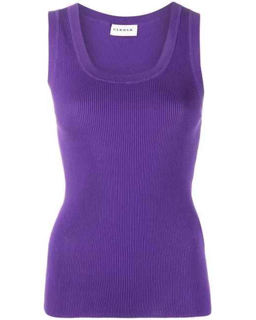 P.A.R.O.S.H. Cipria sleeveless knitted top