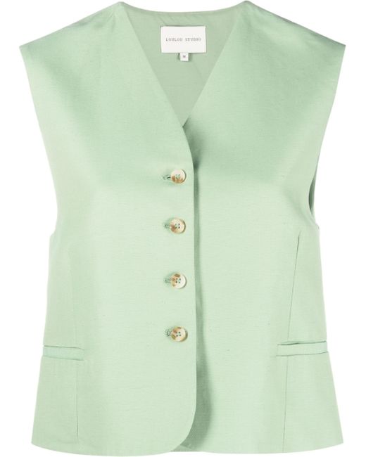 Loulou Studio button-front tailored waistcoat