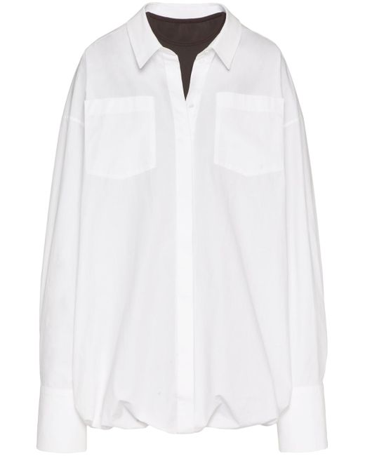 Valentino layered long-sleeve shirtdress