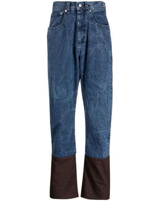 Namacheko crinkled-effect straight-leg jeans