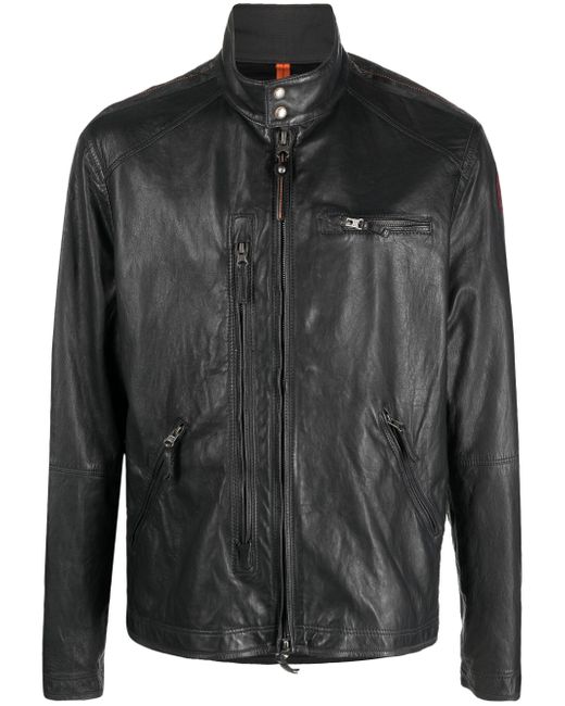 Parajumpers high-neck leather jacket
