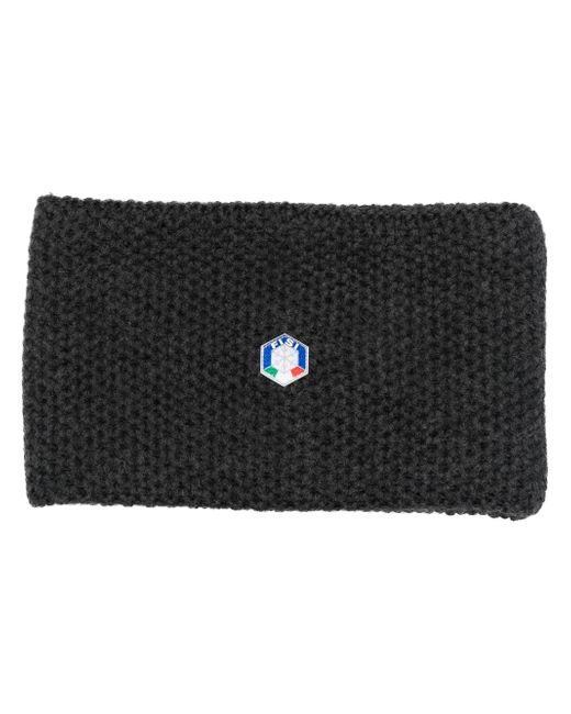 Ea7 logo-patch knitted hair band