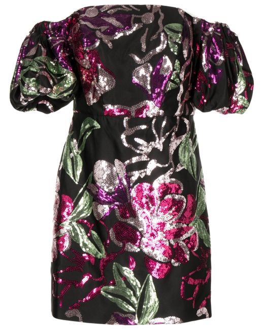 Marchesa Notte sequin-embellishment dress