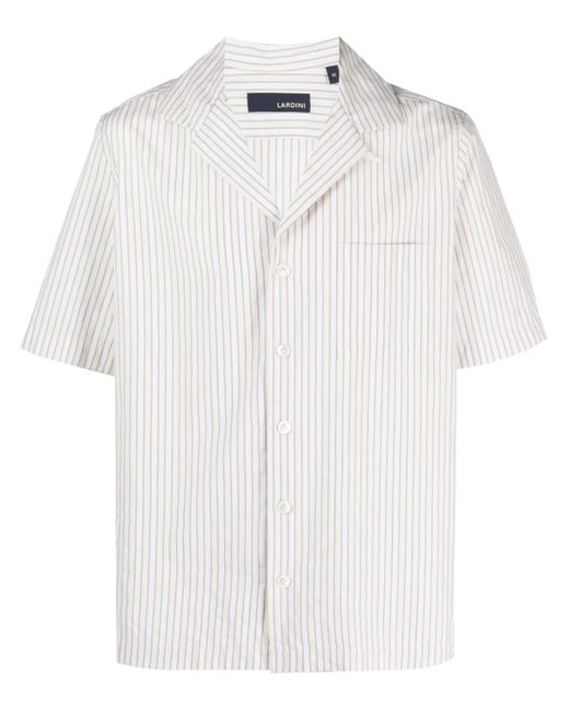 Lardini striped short-sleeve cotton shirt