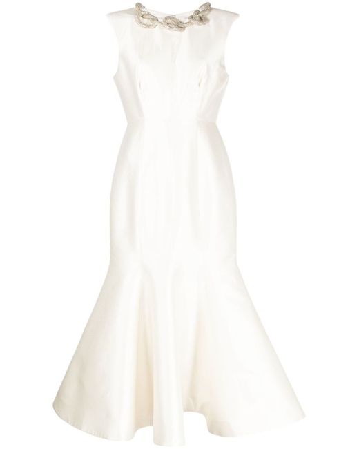 Rachel Gilbert crystal-embellished flared midi dress