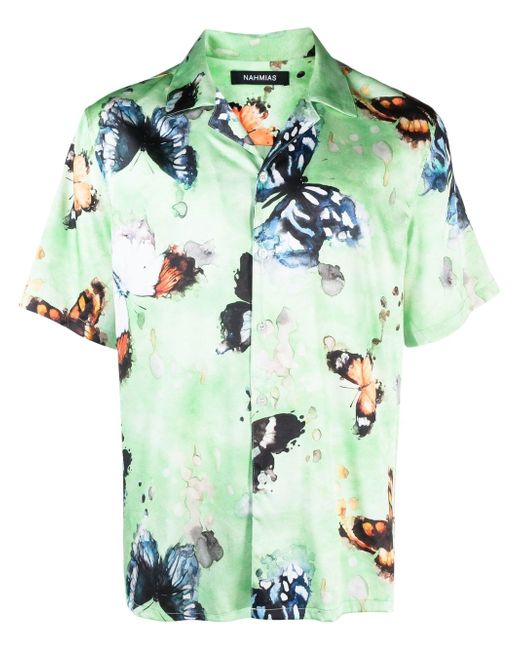 Nahmias butterfly print short-sleeve shirt