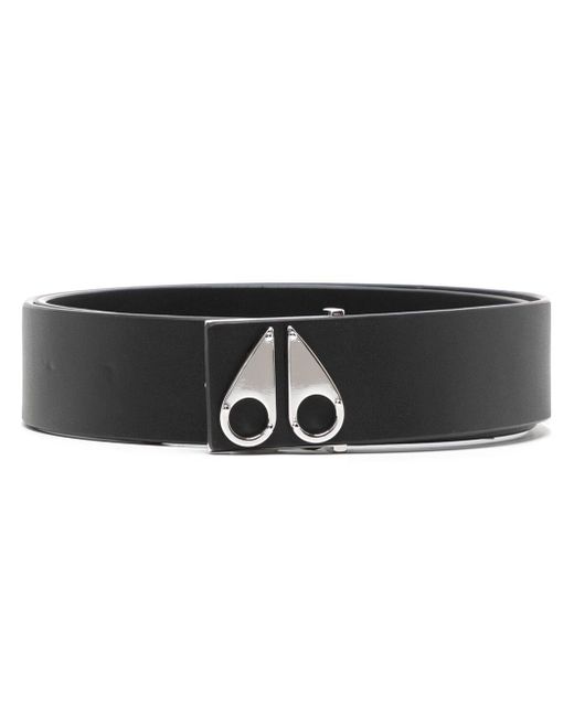 Moose Knuckles logo-buckle leather belt