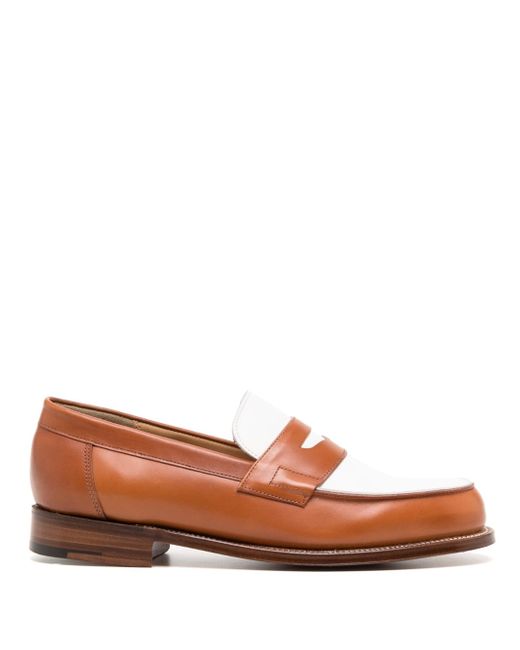 Grenson colour-block leather loafers