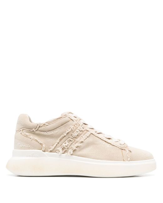 Hogan H580 distressed-effect low-top canvas sneakers