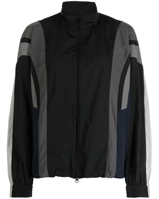 Jnby wide-stripe-detail bomber jacket