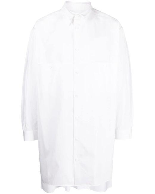 Yohji Yamamoto panelled slim-cut cotton shirt