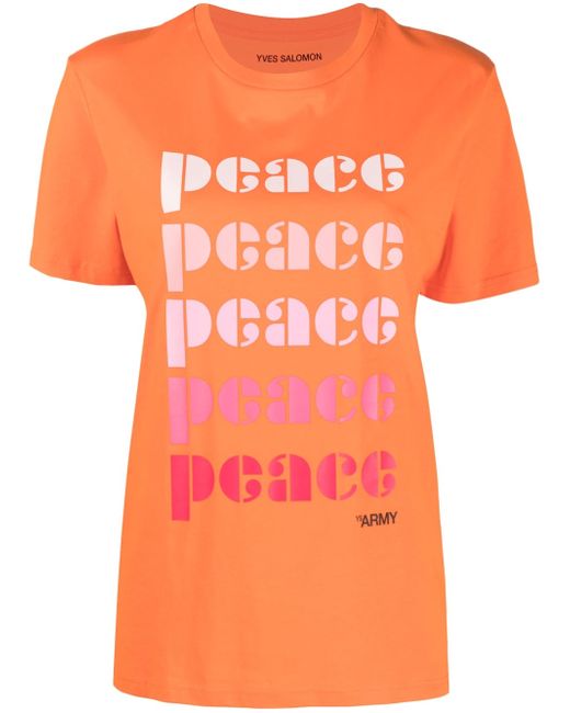 Yves Salomon Peace-print cotton T-shirt