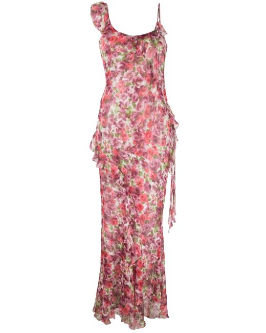 Alessandra Rich floral-print ruffled silk maxi dress