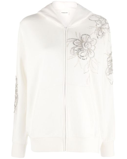 P.A.R.O.S.H. crystal-flower-detail hooded jacket