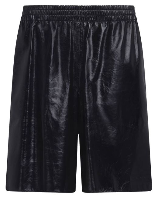 Marni elasticated leather shorts