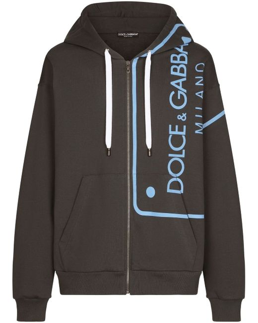 Dolce & Gabbana logo-print zipped hoodie