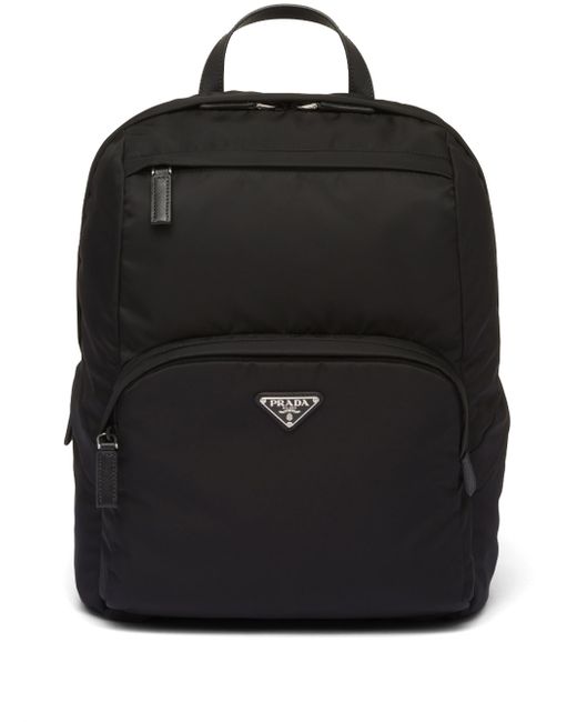 Prada triangle-logo zipped backpack
