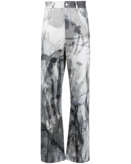 McQ Alexander McQueen abstract-print straight-leg trousers