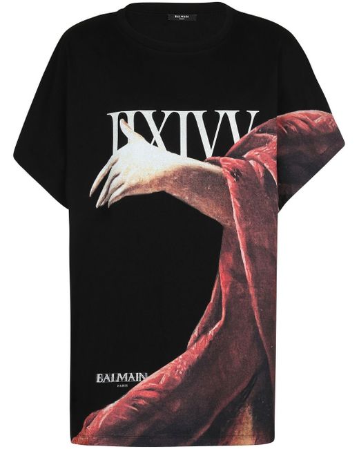 Balmain graphic-print cotton T-shirt
