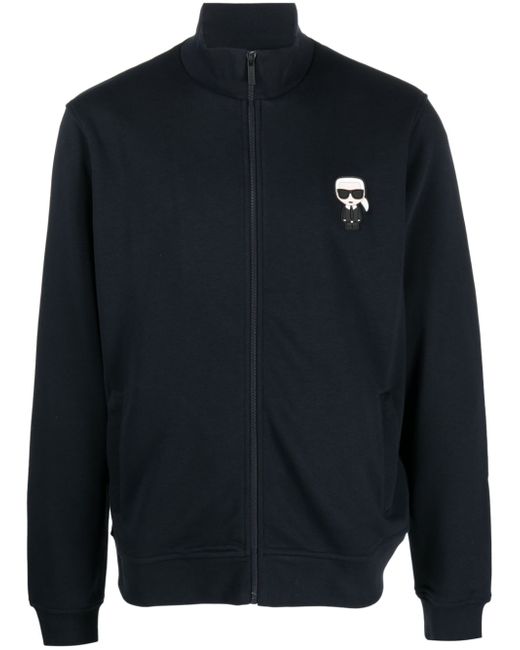 Karl Lagerfeld logo-patch zip-up jacket