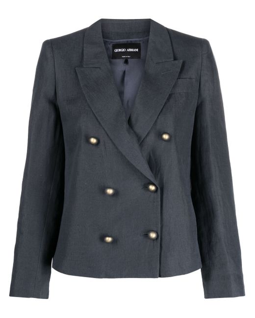 Giorgio Armani double-breasted silk-blend blazer