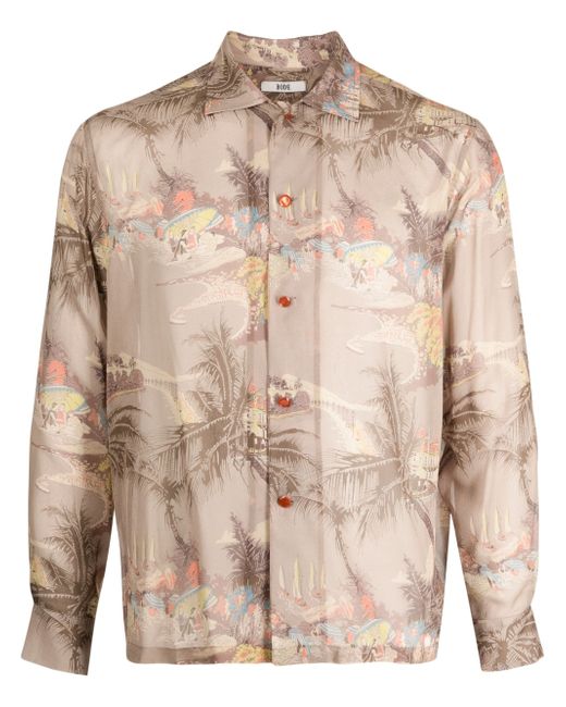 Bode tropical-print silk shirt