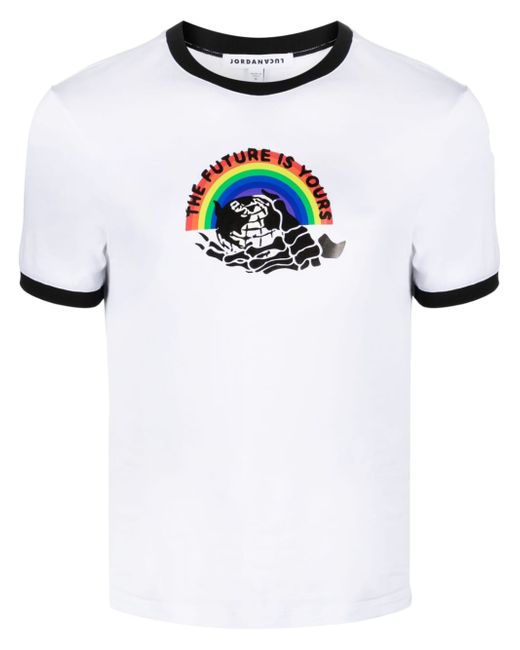 Jordanluca slogan-print cotton T-shirt