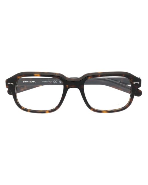Montblanc tortoiseshell rectangle-frame glasses