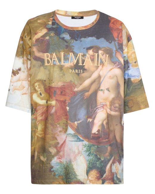 Balmain paint-print T-shirt