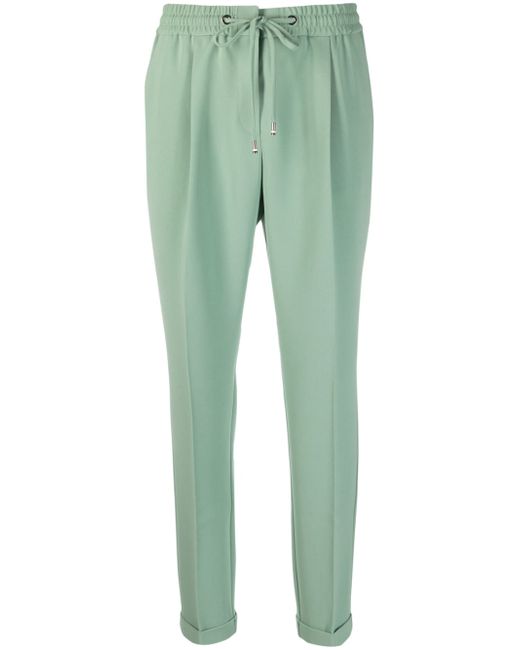 Boss crepe drawstring straight-fit trousers