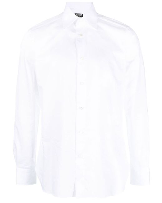 Z Zegna spread-collar cotton shirt