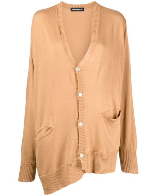 Undercover asymmetric-design knitted cardigan