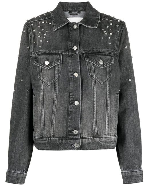 Ba & Sh crystal-studded stonewash jacket