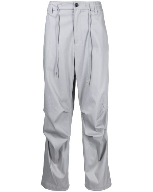 Songzio ruched drawstring straight-leg trousers