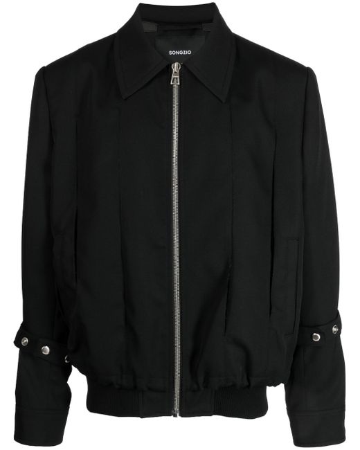 Songzio pleat-detail zip-up shirt jacket