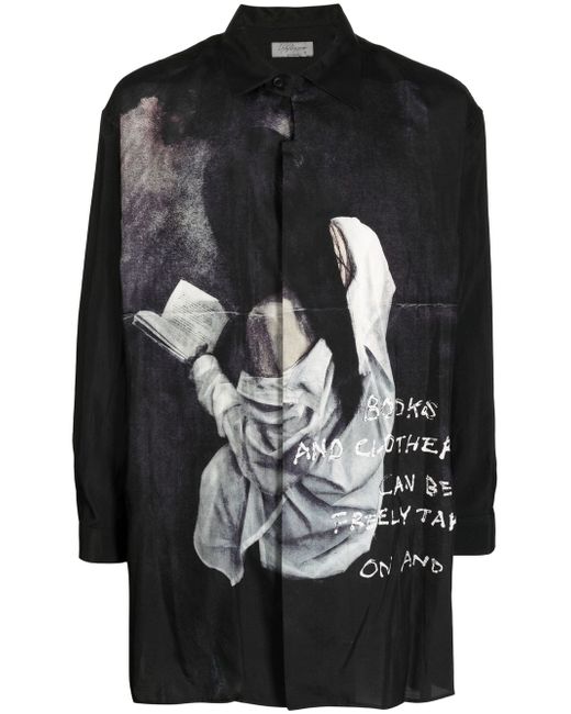 Yohji Yamamoto graphic-print long-sleeve shirt